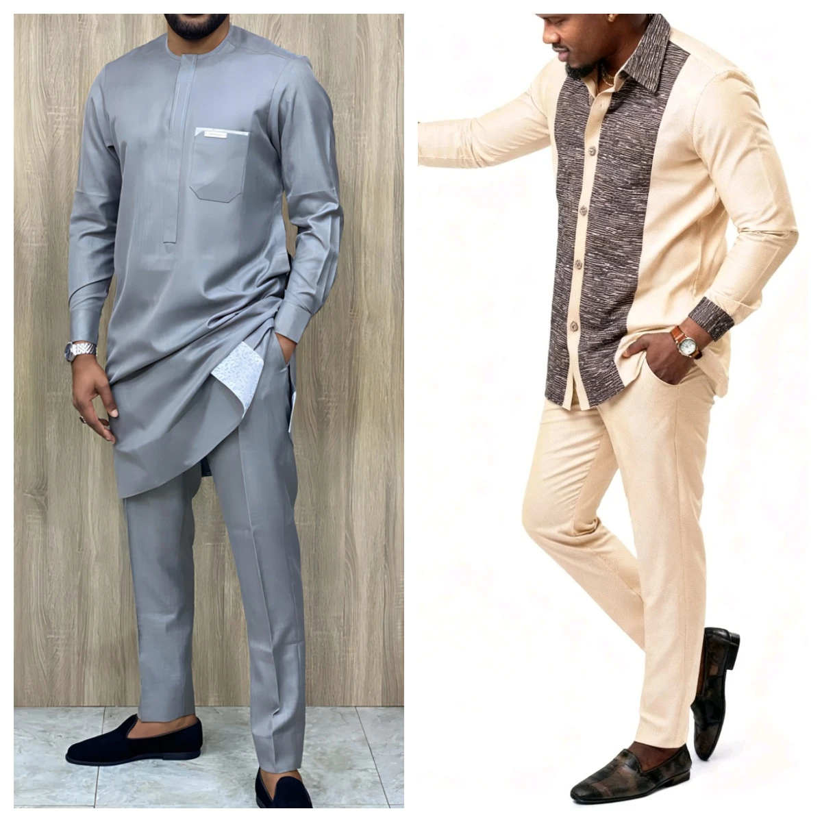 Kaftan Elegant African Men's suit Two-piece Agbada dress Wedding jacket and trousers Wedding suit African ethnic style