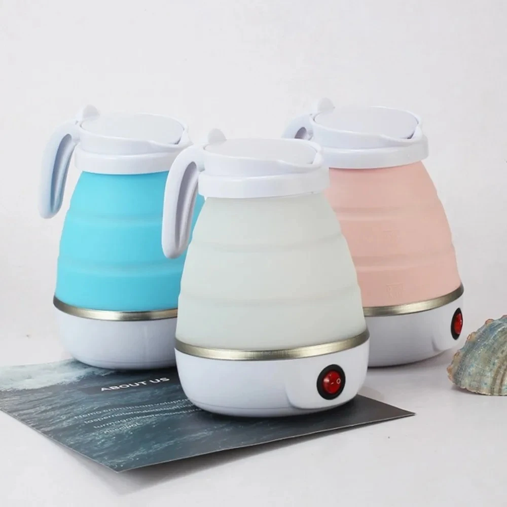 Portable Foldable Electric Kettle 600ml 110V/220V Tea Pot Leakproof Mini Water Kettle Travel Use