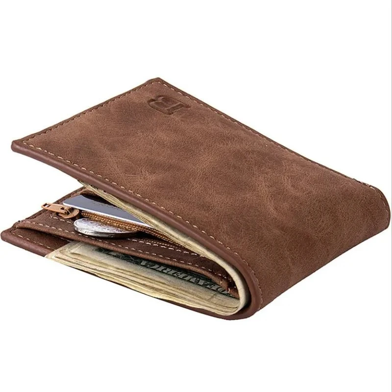 Men's Wallet Leather Billfold Slim Hipster Cowhide Credit Card ID Holders Inserts Coin Purses Luxury Business Foldable Wallet