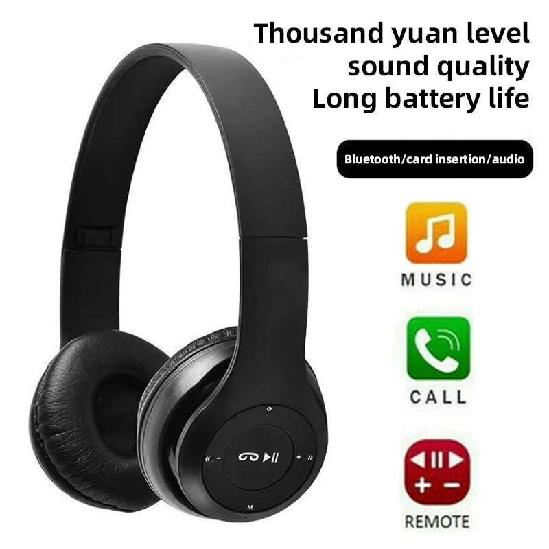 P47 Wireless Bluetooth Earphones With Mic Foldable Headsets Bass HIFI Sound Game Music Stereo Headphone For Smartphones TV Game