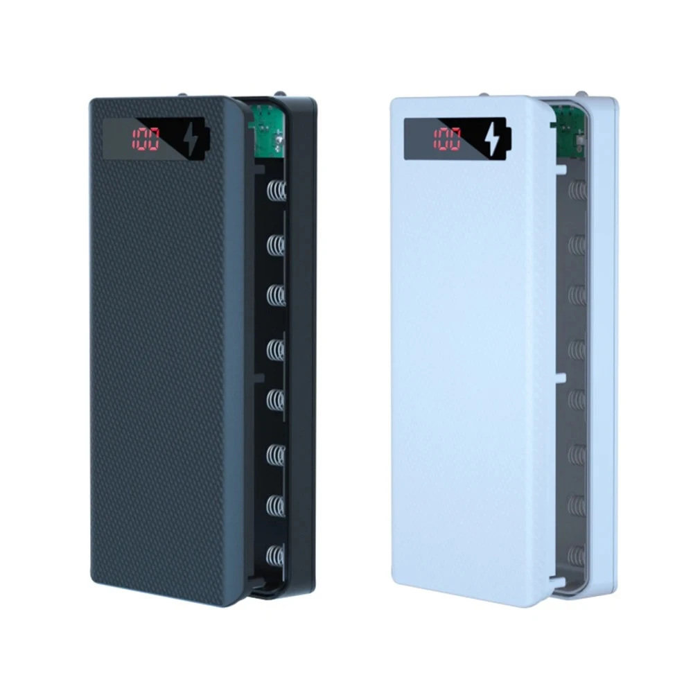 8/10*18650 Power Bank Cases Battery Holder Portable Dual USB Type C Charge Shell for iPhone Xiaomi Huawei 18650 Battery Cases