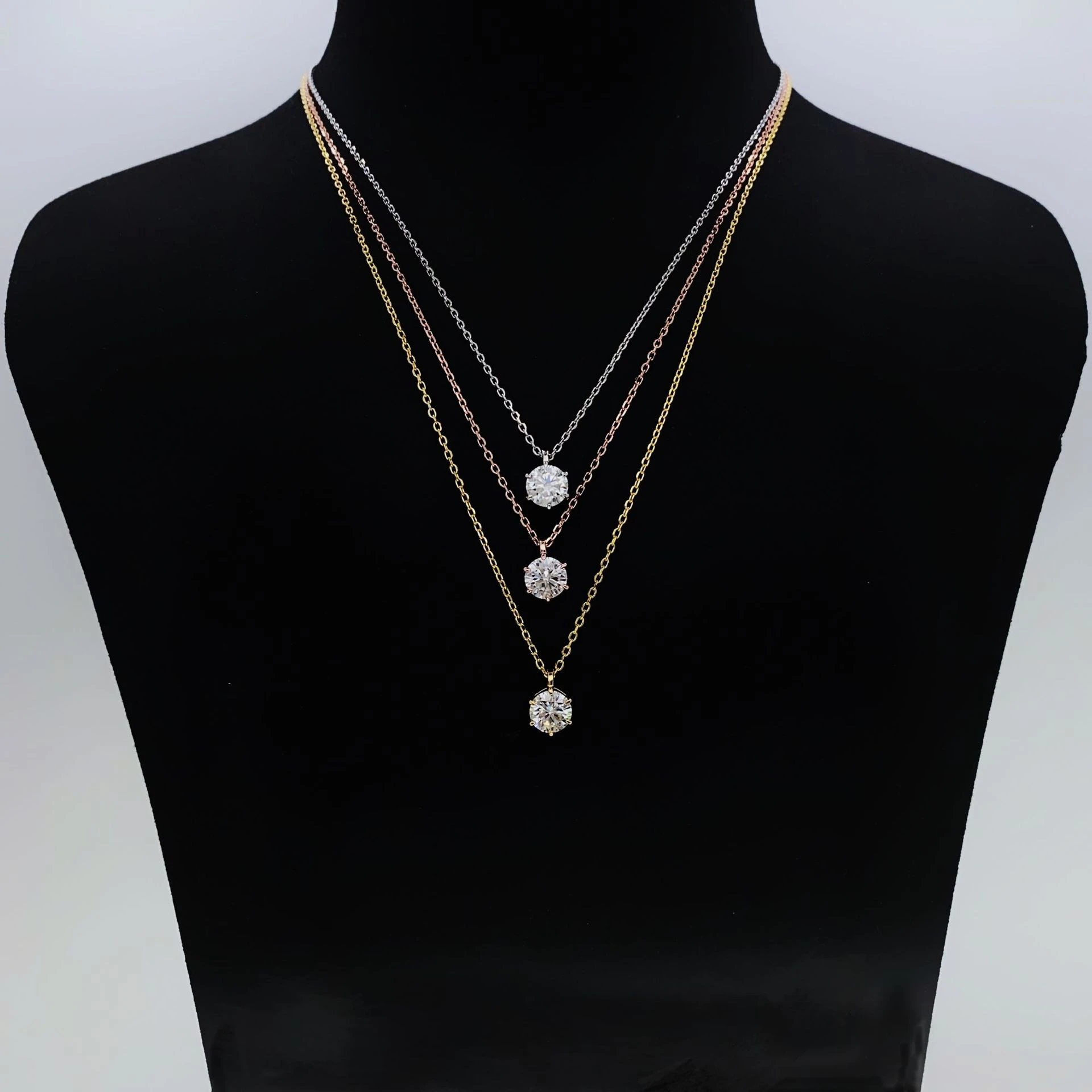 1ct 2ct 3ct D Color VVS1 Moissanite Diamond Top Quality 18K Gold Plated Pendant Necklace Fine Jewelry Gifts