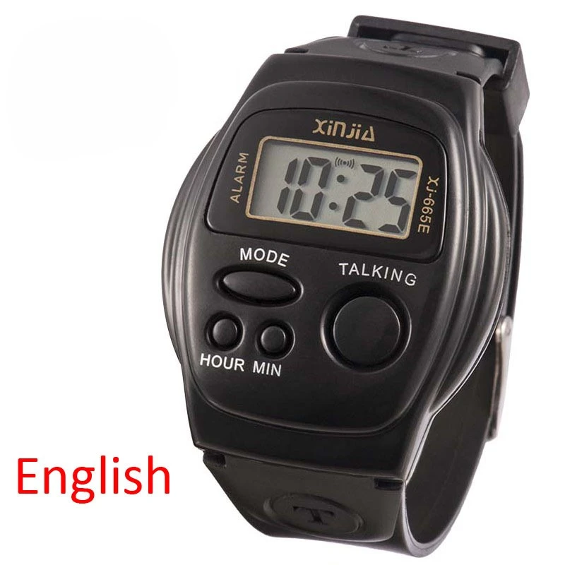 New Simple Old Men And Women Talking Watch Speak English Blind Electronic Digital Sports WristWatches For The Elder