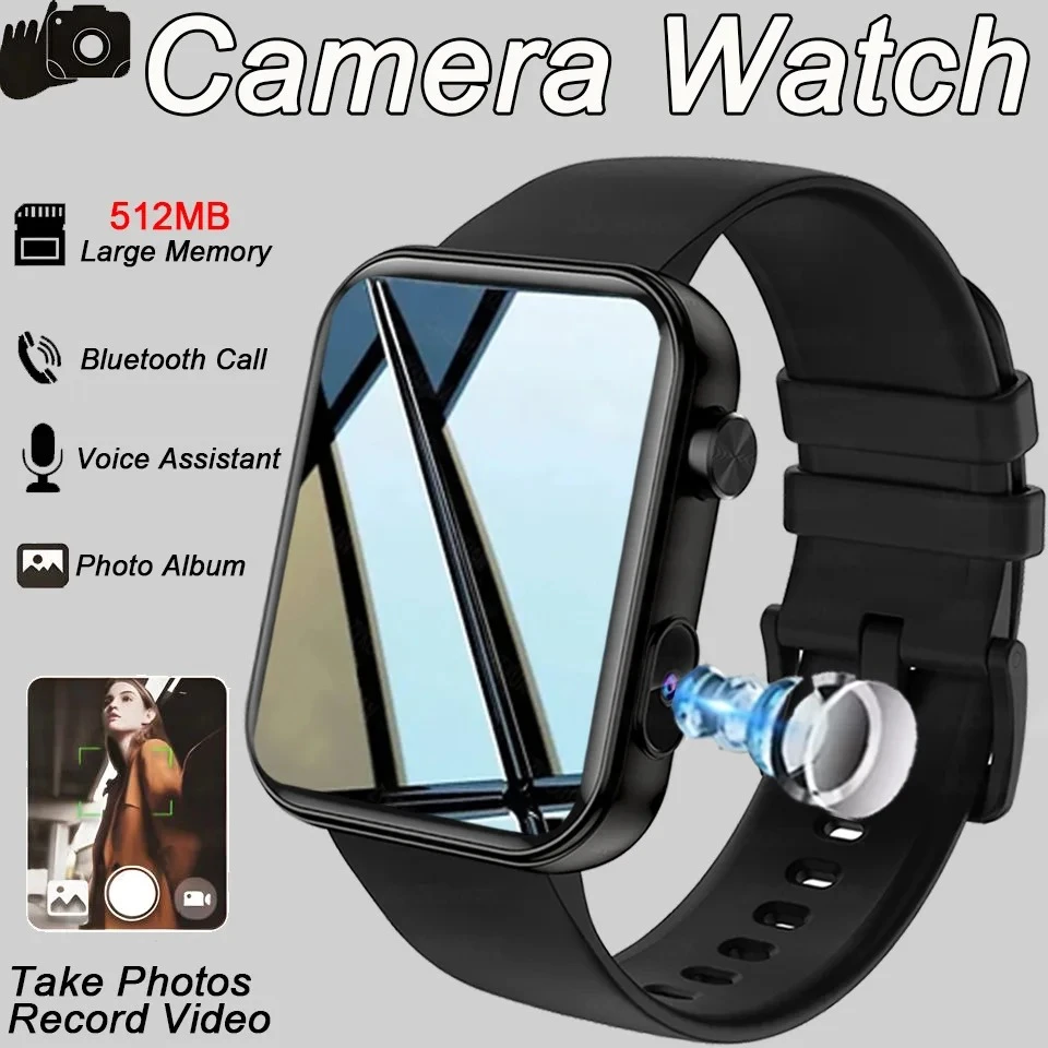 New 512M Memory Smart Watch With Camera Video Recording Health Monitoring Sports Fitness Bluetooth Call Waterproof Smartwatch