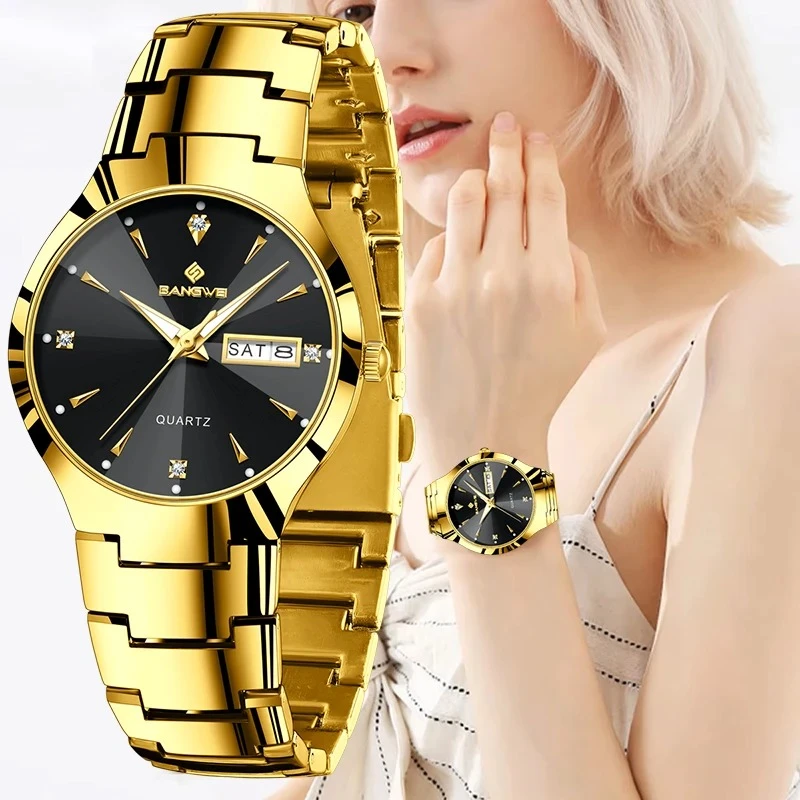 New Ladies luminous Watch Fashion Simple Waterproof Sport Women Watch Gold Stainless Steel Quartz Wristwatches For Women