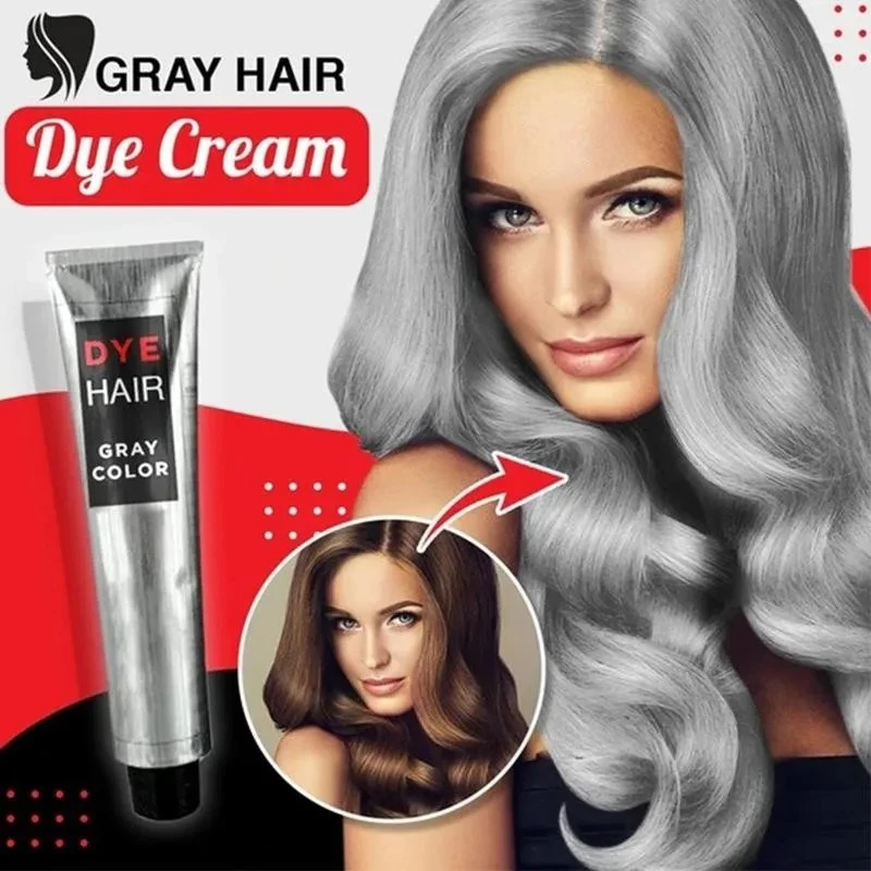 Gray Color Hair Dye Cream Unisex Smoky Punk Style 100ml Light Grey Silver Permanent s