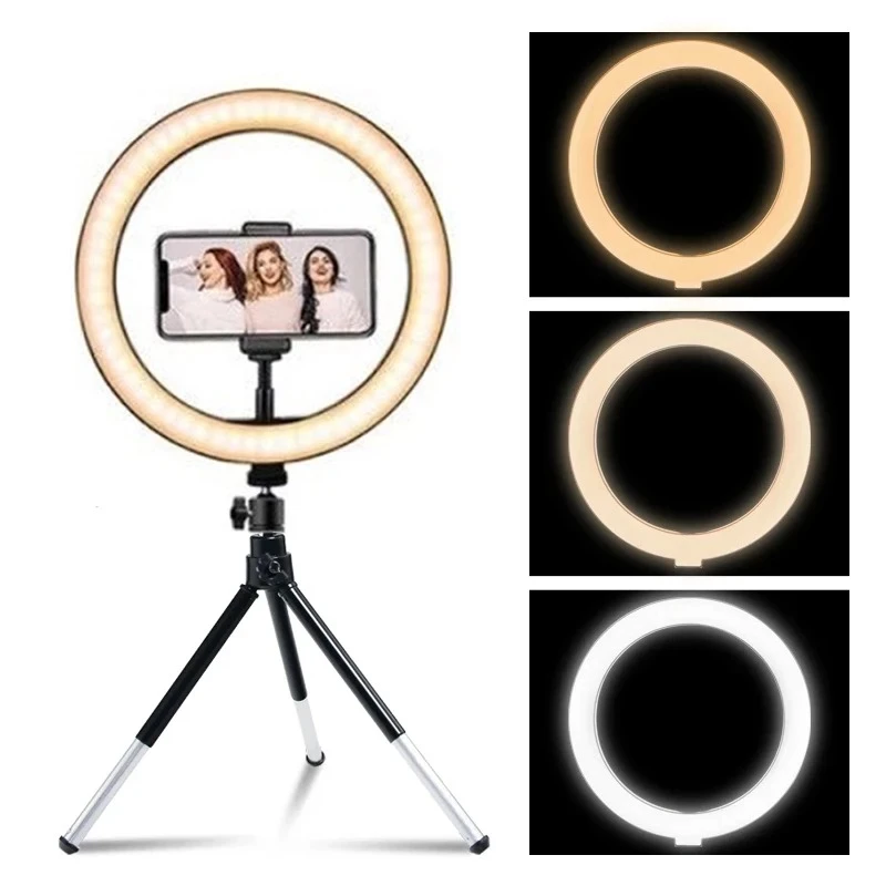 12 inch LED Ring Light with Tripod Stand USB Charge 33cm Selfie Led Lamp Dimmable Photography Light For Photo Photography Studio