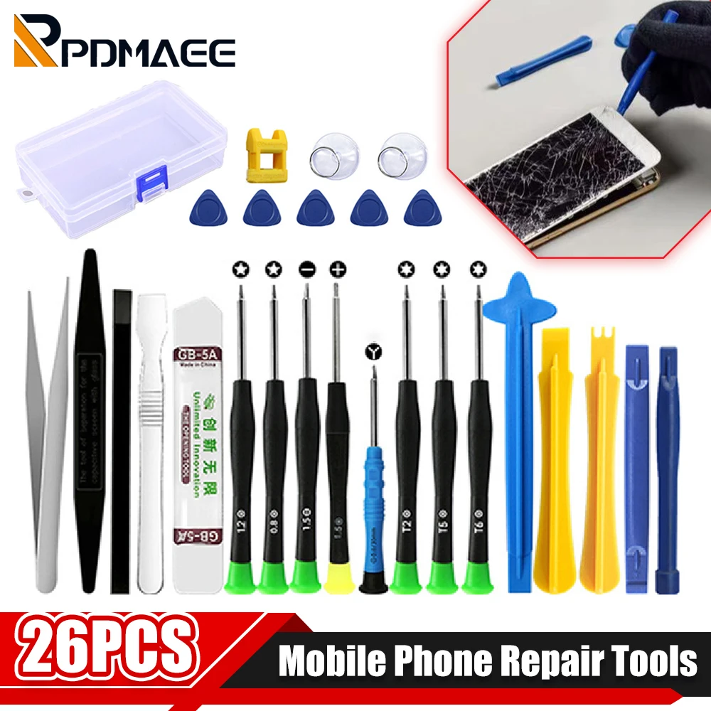 22 in 1 Mobile Phone Repair Tools Pry Opening Screwdriver Set for iPhone Laptop 