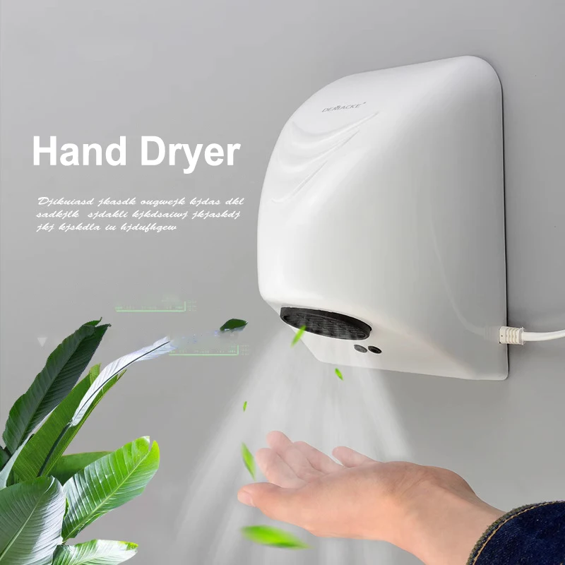 220V Automatic Induction Hand Dryer For Home Mini Bathroom Hot Air Electric Heat