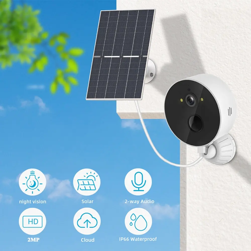 2MP Wifi Solar Camera Outdoor 1080P Wireless Security CCTV Waterproof Night Visi
