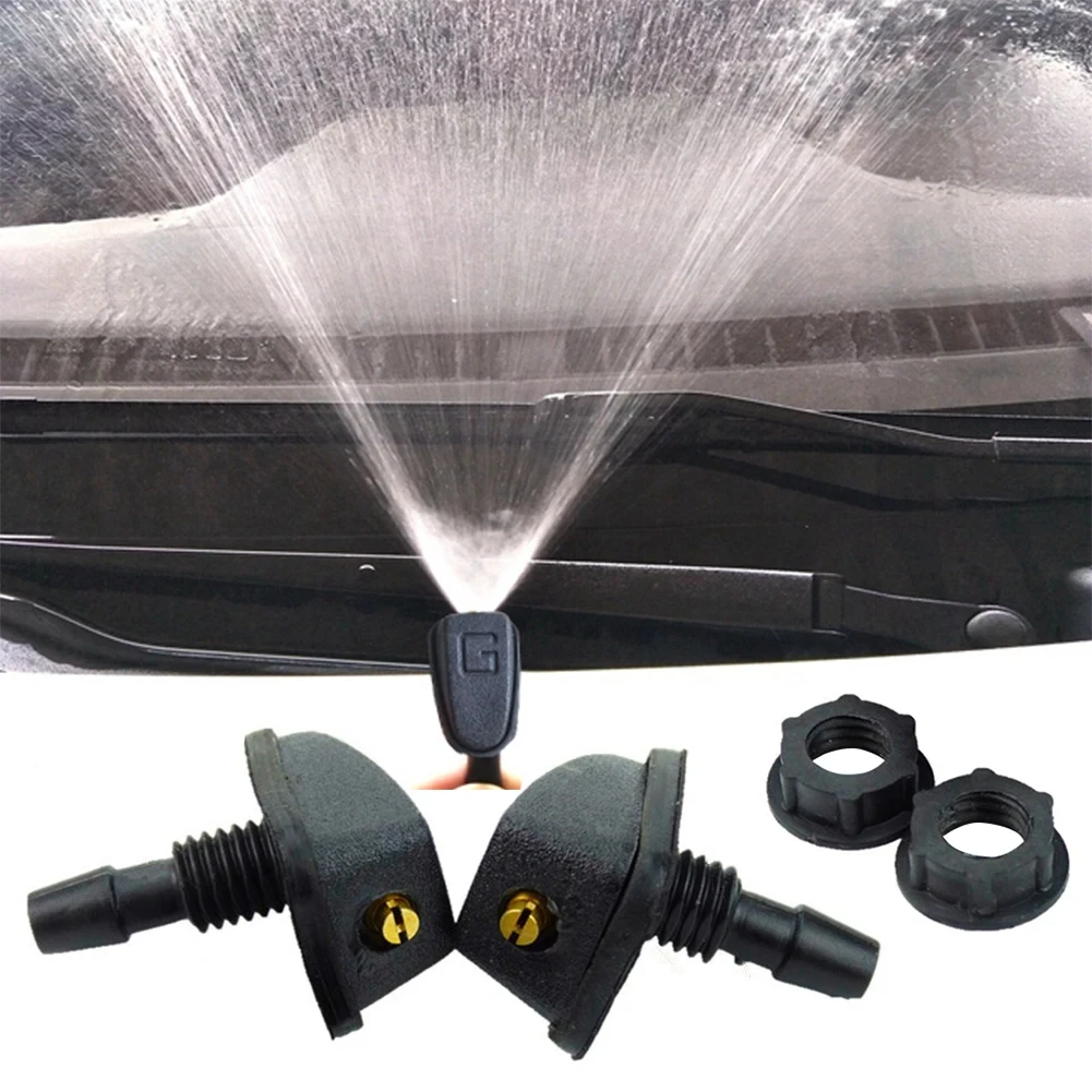 2Pcs Car Windshield Wiper Washer Spray Nozzle Fits Most Car Models Car Dual Hole