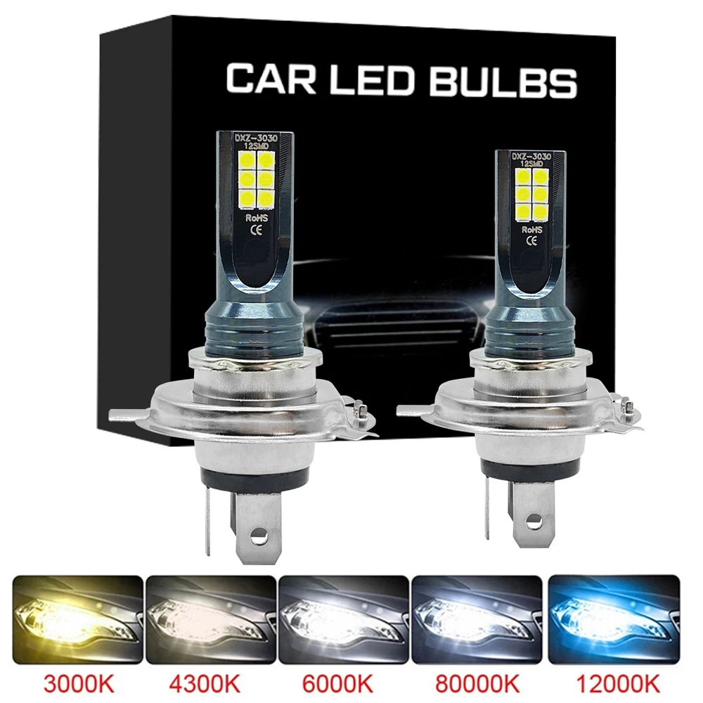 2Pcs H4 H7 LED Headlight H11 H8 H9 H10 H1 H3 Car Fog Light Bulbs 9005 9006 Auto