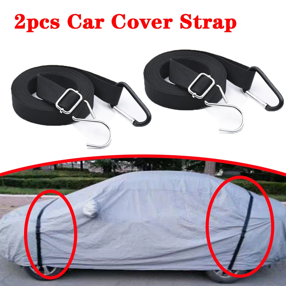 2pcs Universal Car Covers Fixed Rope Strap Automobile Hood Fixed Ropes Band Car