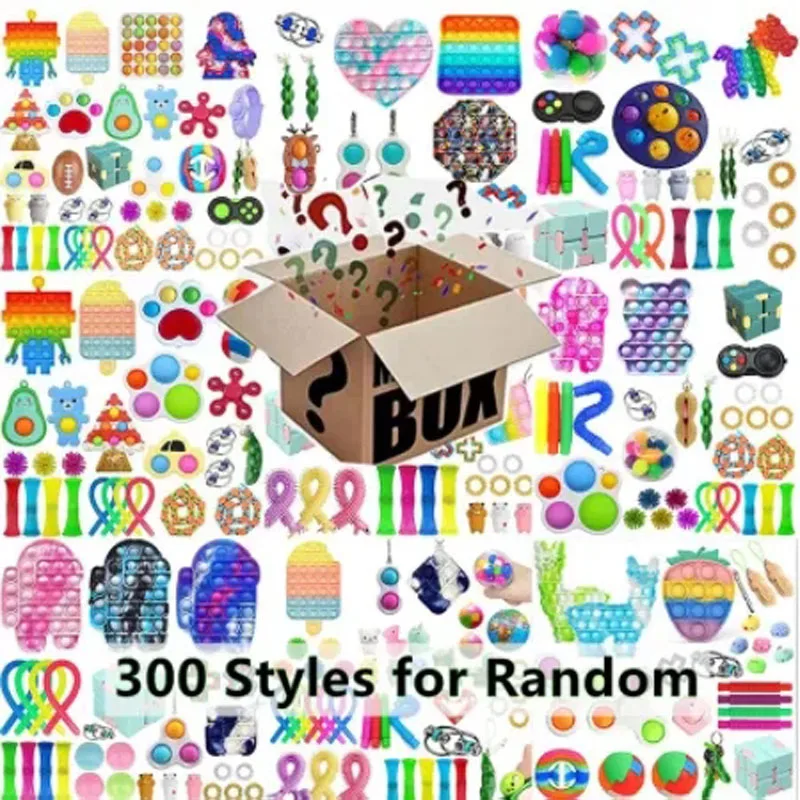 3-50pcs Random Fidget Toys Mystery Gifts Pack Surprise Box 300 Different Fidget 