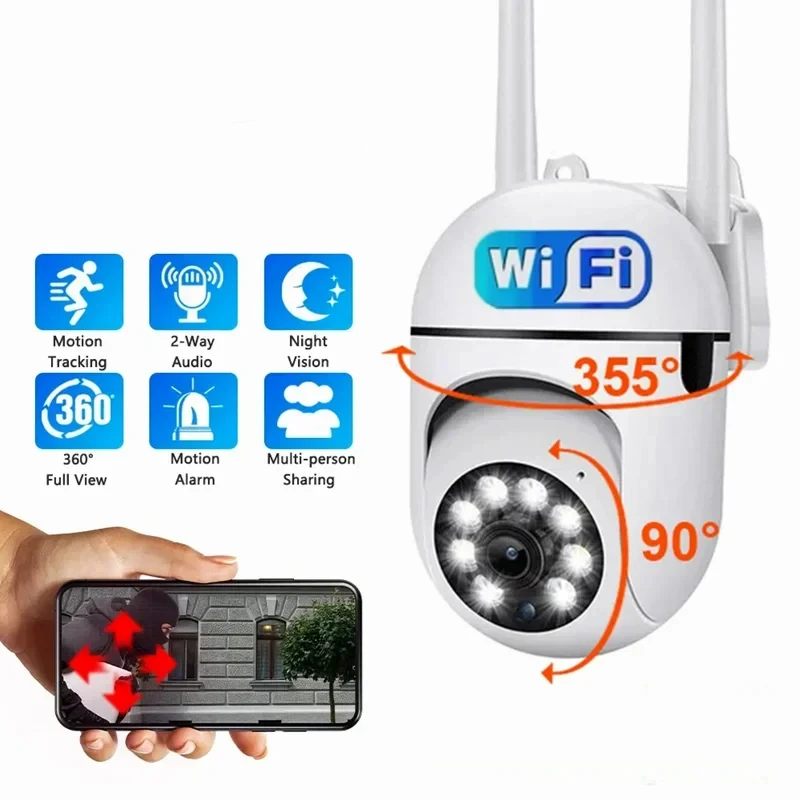 30W Pixels Wifi Wireless Security Monitor Cameras Color Night Vision Outdoor IP6