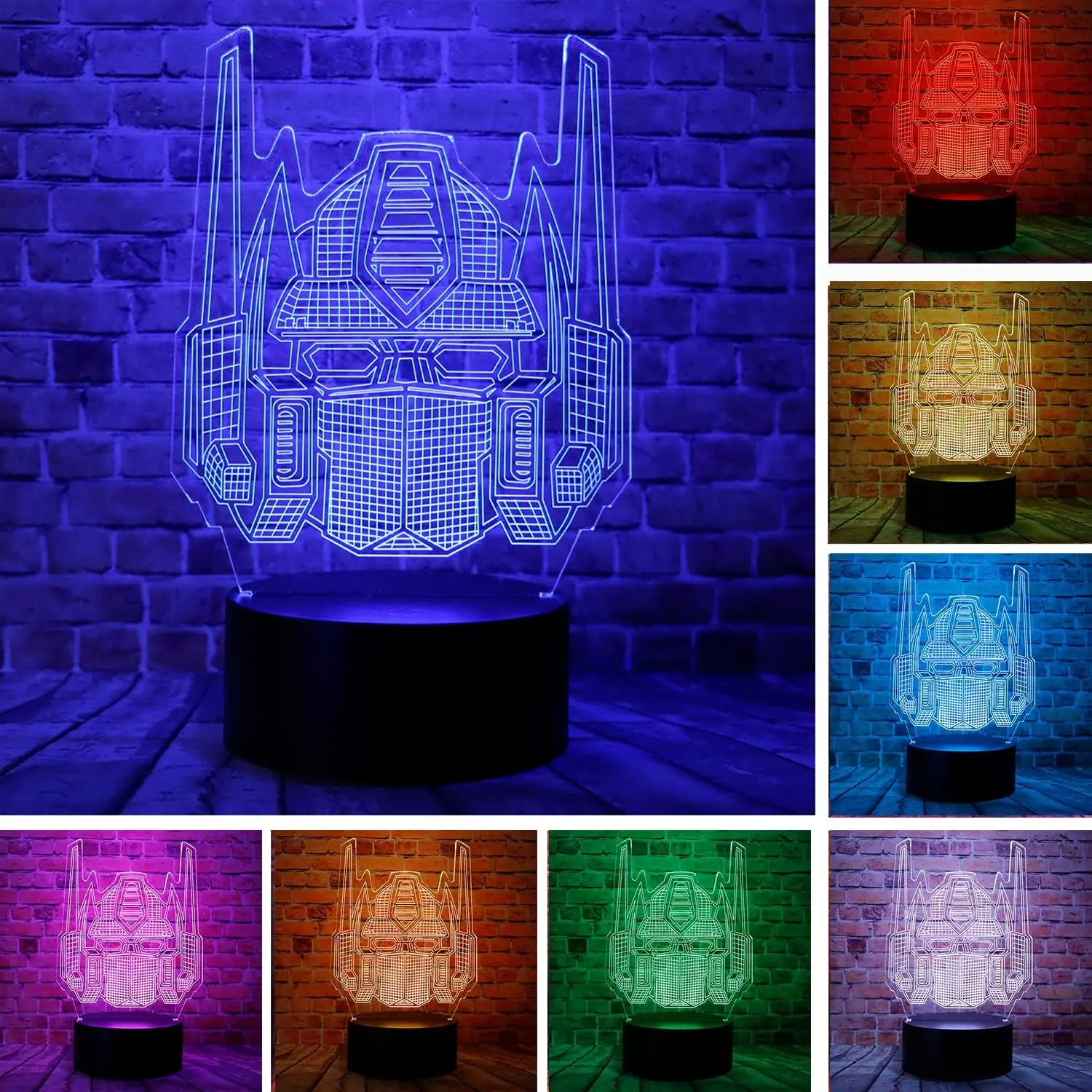 3D LED Night Light Hottoys Cool Transformers Bumblebee Knight Table Lamp with Re