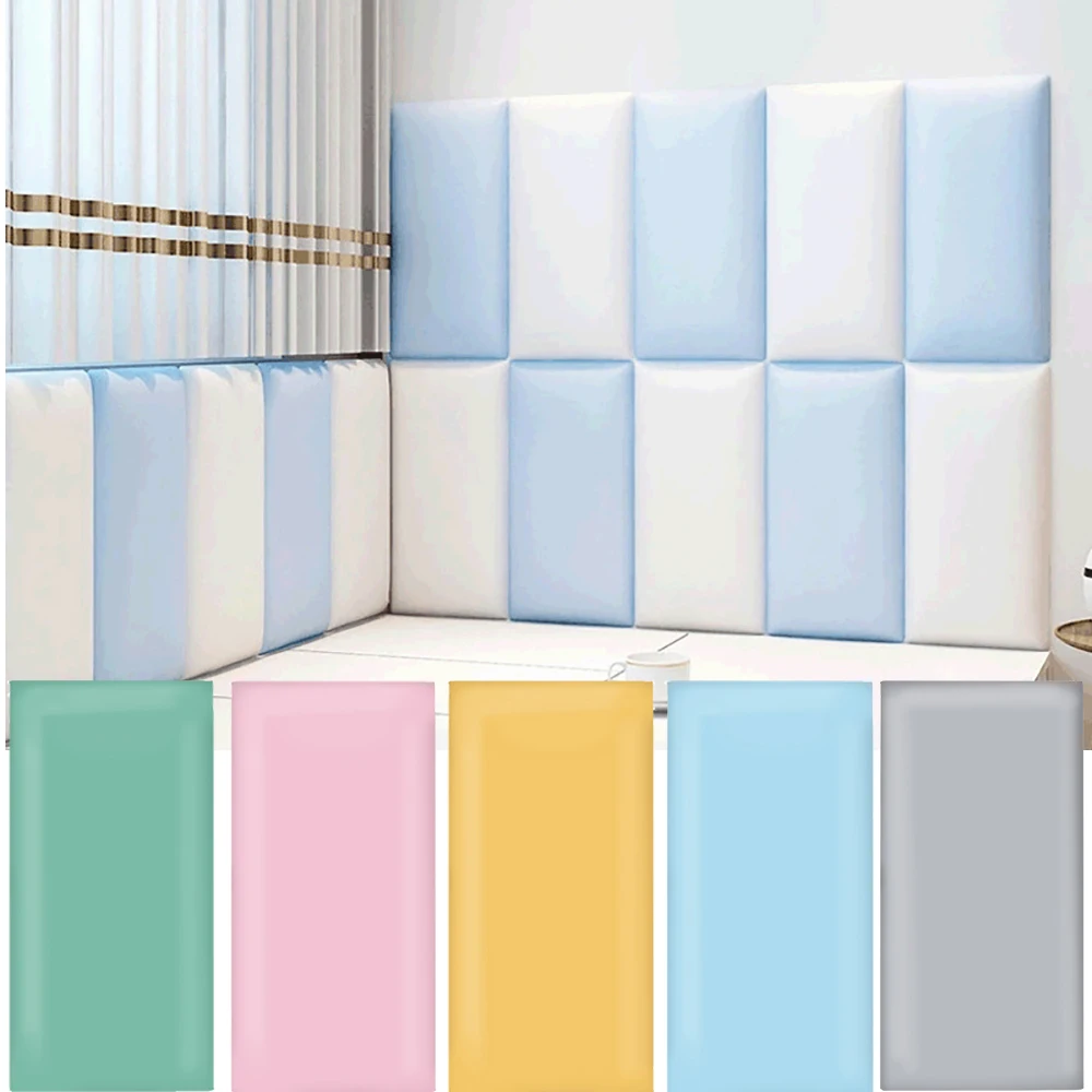 3D Wall Stickers Self-adhesive Thicken Tatami Anti-collision Soft Back Wall Mat 