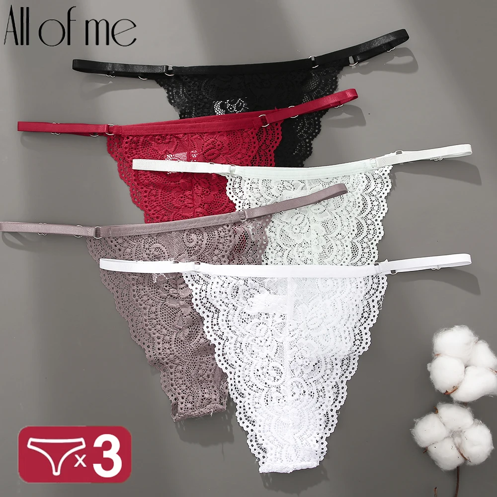 3PCS/Set Floral Lace Thong Sexy Panties Women Underwear Female Lingerie Low Wais