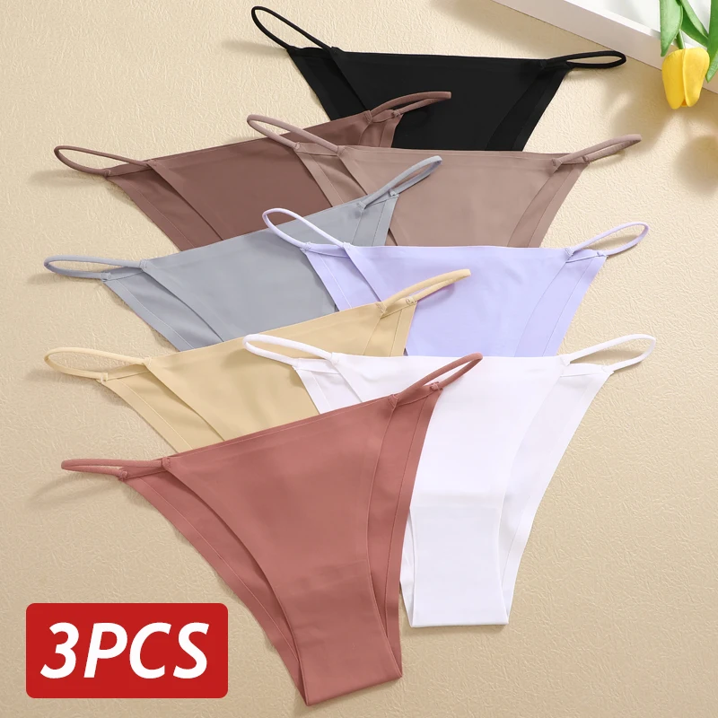 3Pcs/Set Women Seamless Panties Sexy Ultra-thin Briefs Female Ice Silk No Trace 