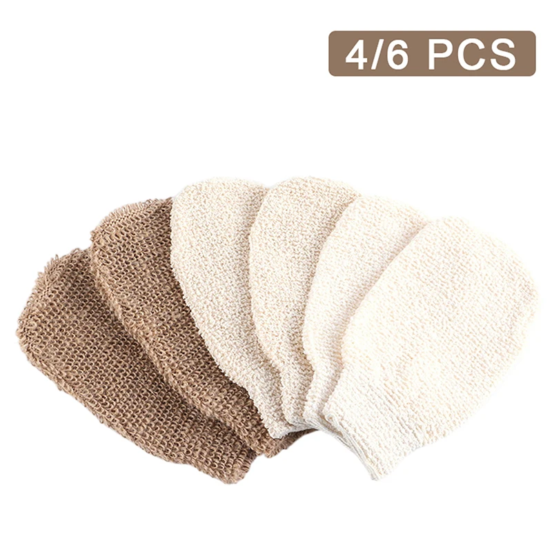 4/6 Pcs Peeling Exfoliating Gloves Shower Body Brush Fingers Bath Towel Peeling 