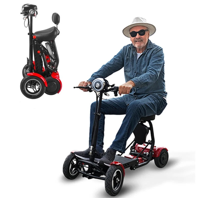 4 Wheel Drive Mobility Scooters For Seniors Foldable Lightweight 500W 36V 10 Inc