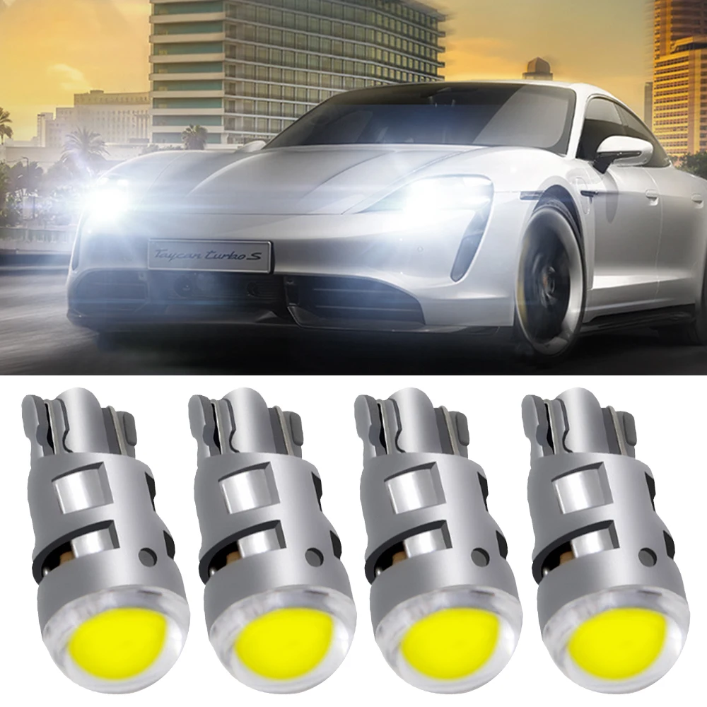 4Pcs T10 COB 1 Led DC 12V Signal Lamp Car Bulb W5W 194 Reading Interior Clearanc