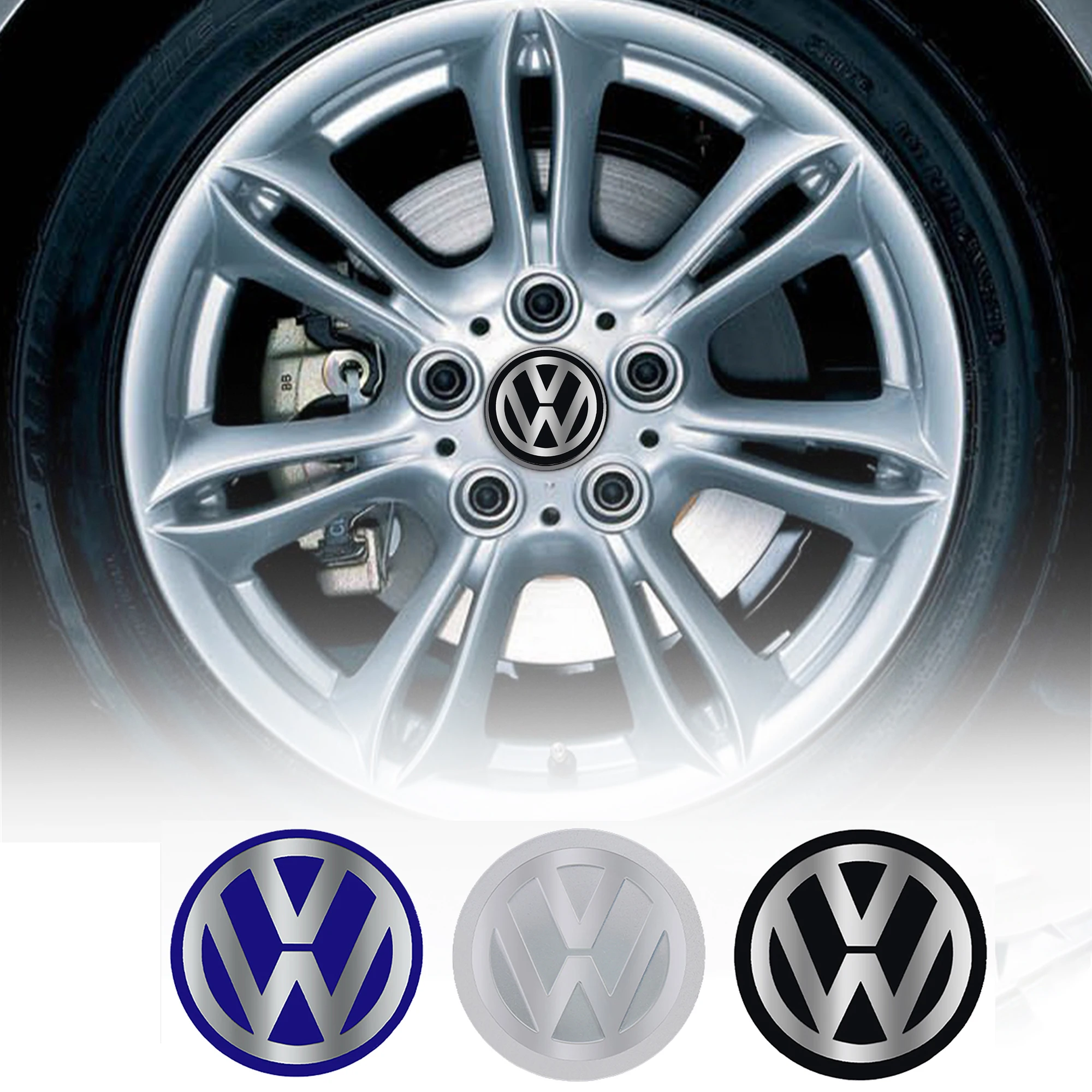 4pcs 56/60/65mm Car Wheel Center Cover Stickers Hub Cap Sticker For Volkswagen R