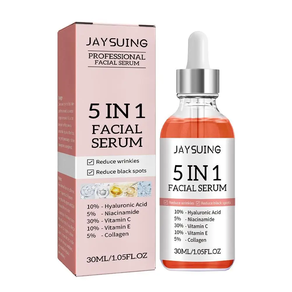 5 In 1 Fade fine lines Firming Face Serum Moisturizing brightning Vitamin C Hyal
