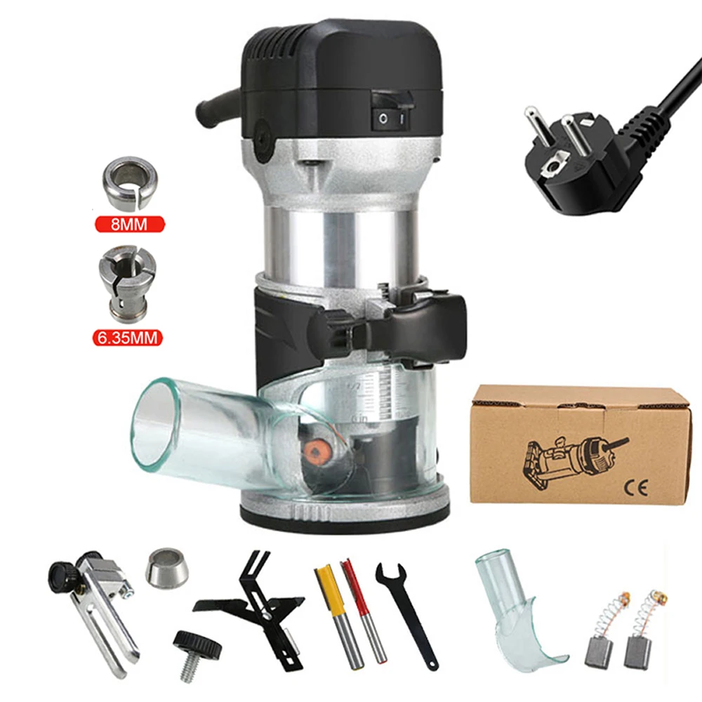 6 Speeds Electric Wood Router 2000W for 6.35/8mm Wood Milling Cutter 220V EU Plu