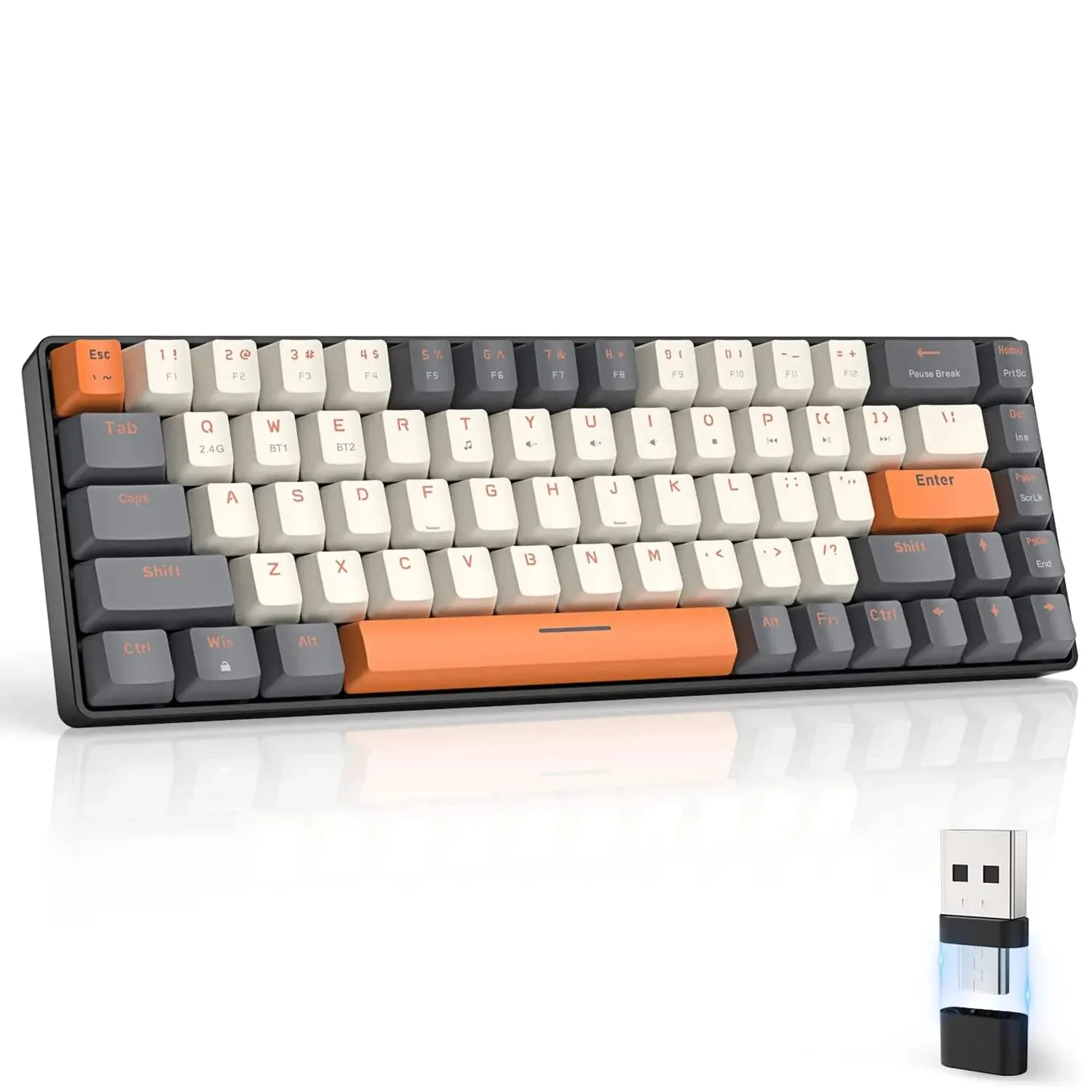 60% Wireless Mechanical Keyboard Bluetooth Dual Mode Hot-Swappable Mini 68-Key R