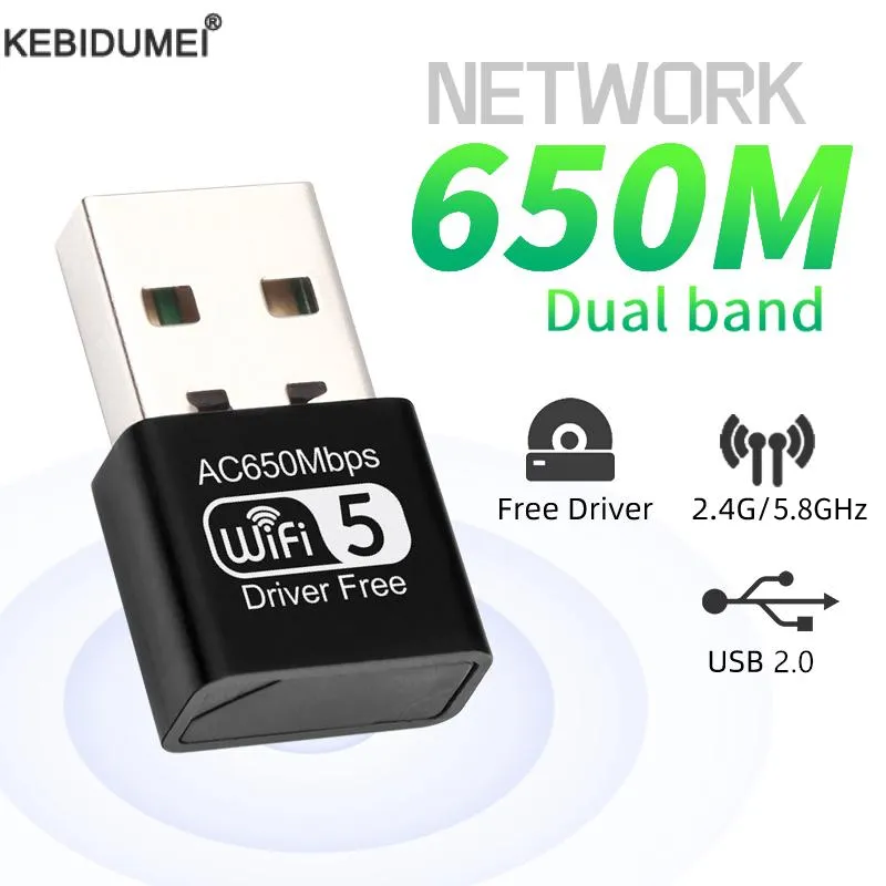 650Mbps USB Wifi Adapter Dual Band 2.4G/5.8Ghz Network Card 300Mbps Ethernet WIF