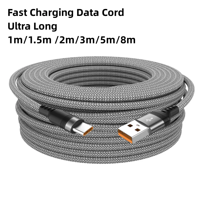 6A Extended USB TYPE-C Cable Braided Data Cable for Samsung Huawei Xiaomi Switch