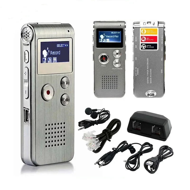 8GB Voice Recorder MP3 Player Mini Sound Audio Recorder Professional Mini USB Fl