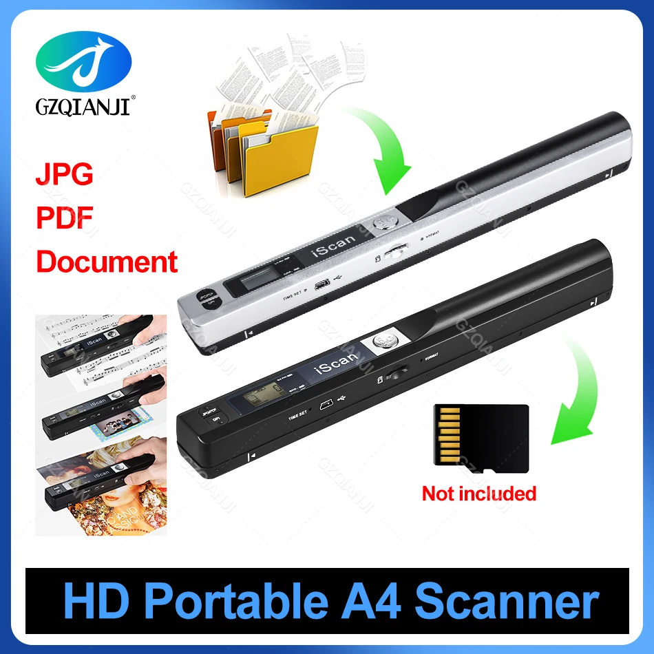 900DPI iScan01 Portable A4 Document Reader Scanner For Contract Books Office Bus