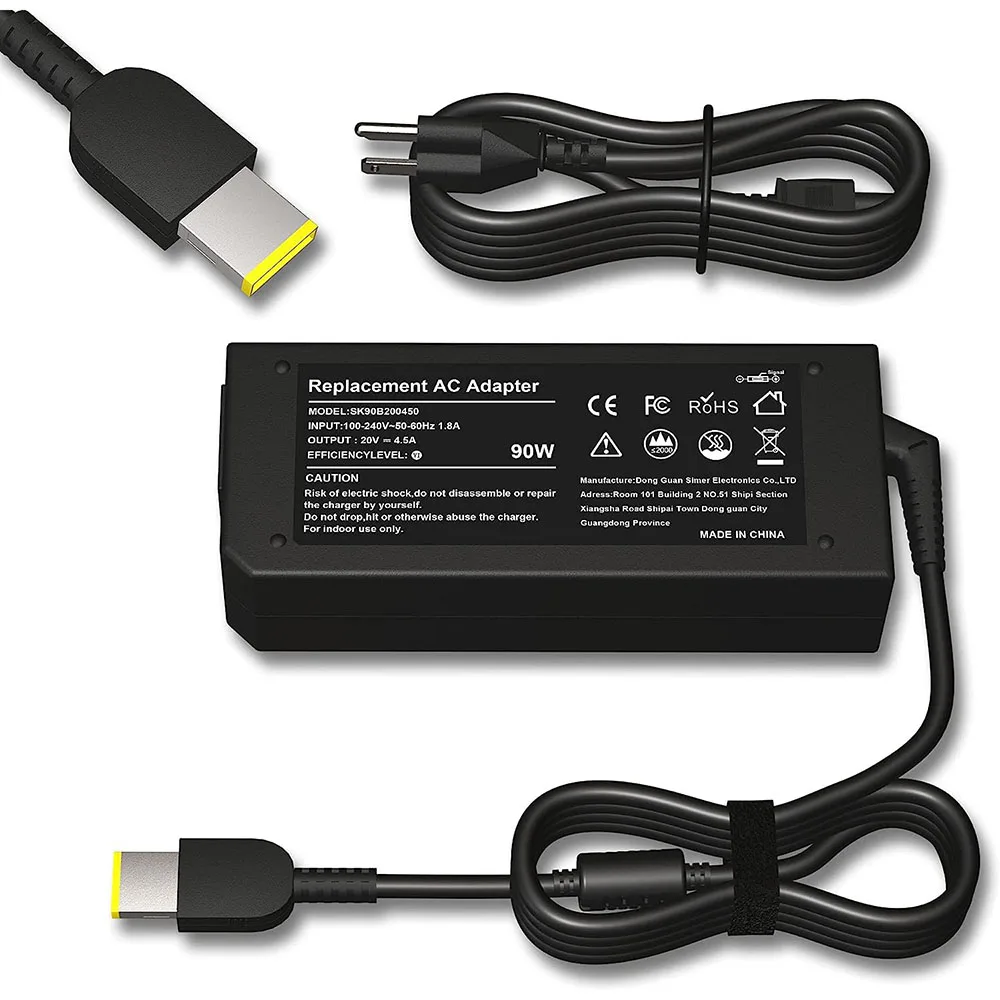 AC Adapter 90W 20V 4.5A Laptop Charger for Lenovo ThinkPad X1 Carbon T440 E431 G