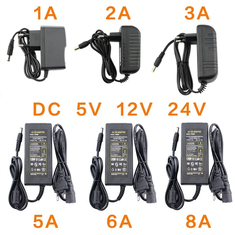 AC DC 5V 6V 8V 9V 10V 12V 13V 14V 15V 24V Power Supply Adapter 1A 2A 3A 5A 6A 8A