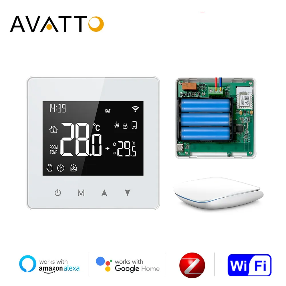 WiFi Zigbee Thermostat Smart Home Battery powered Temperature Controller For Gas