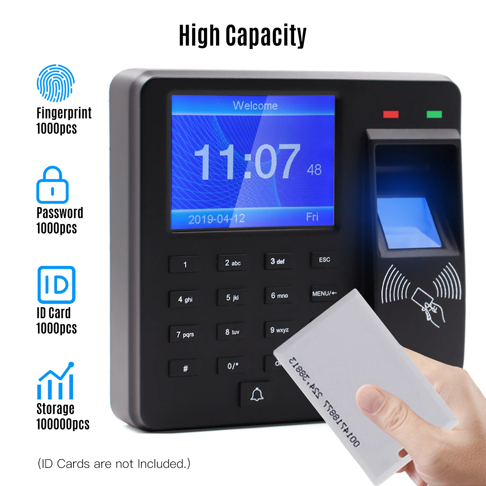 Access Control Time Attendance Machine Fingerprint/Password/ID Card Recognition 