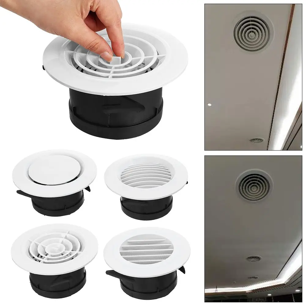 Adjustable Air Ventilation Cover Round Ducting Ceiling Wall Hole Abs Air Vent Gr