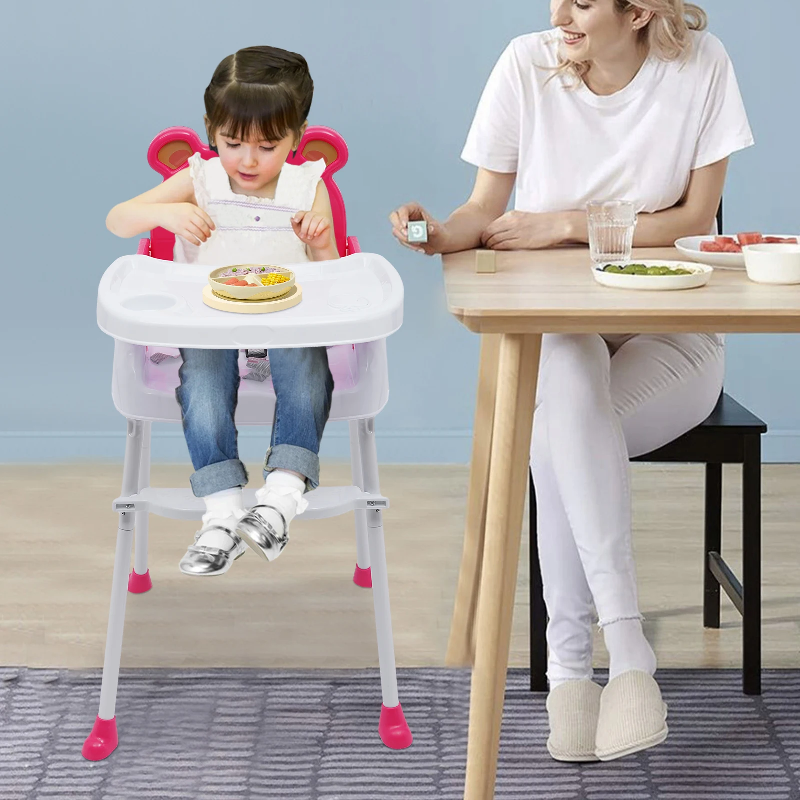 Adjustable Baby Dining Chair fits Children Under 1.5 Years Old--Food Contact Gra