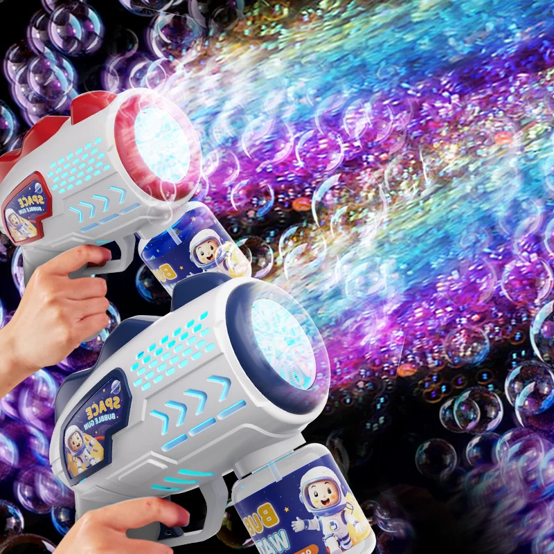 Astronaut Electric Bubble Gun Kids Toy Bubbles Machine Automatic Soap Blower wit