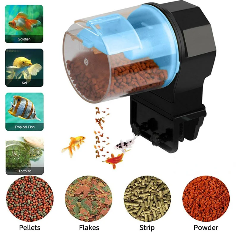 Automatic Fish Tank Feeder Timing Feeders Moisture-Proof Electric Auto Food Disp