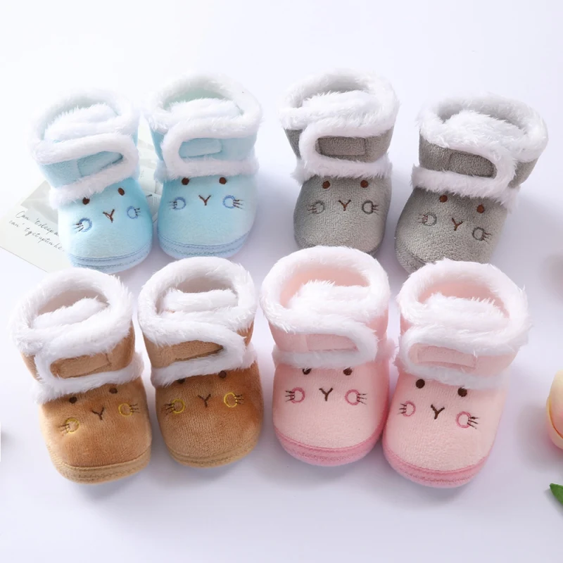 Autumn Winter Warm Newborn Boots Baby Girls Boys Shoes Toddler Soft Sole Fur Sno