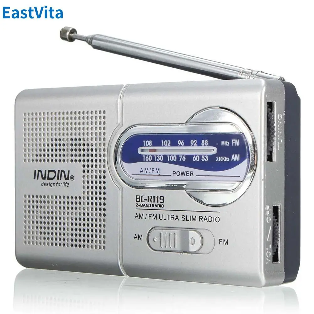 BC-R119 Radio AM FM Battery Operated Portable Radio Best Reception Longest Lasti