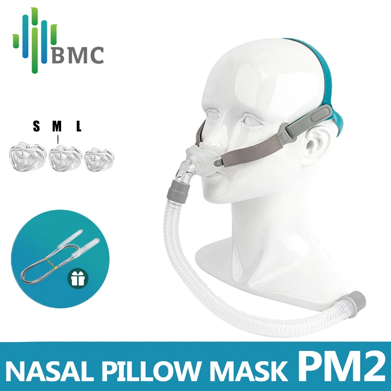 BMC PM2 Nasal Pillows Mask Soft Silicone CPAP Accessories Front Hose Full Size N