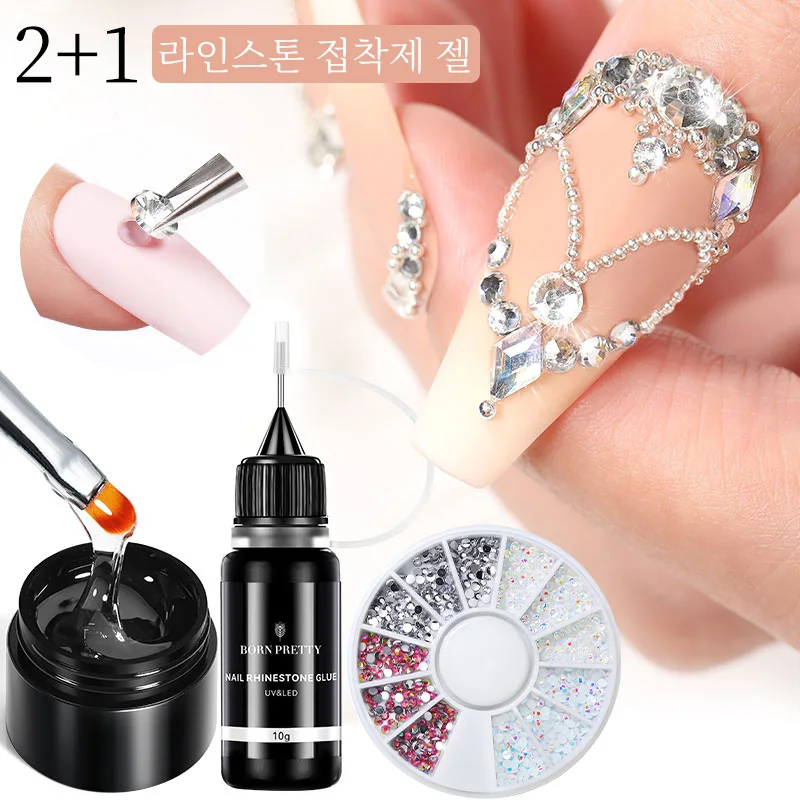 5/10g Rhinestones Glue Nail Gel Set For 3D Jewelry Decorations Sticky Gel Nail P