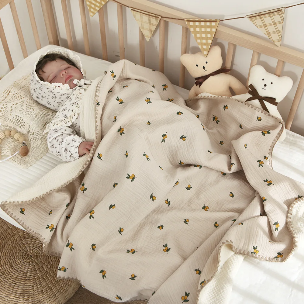 Baby Blankets for Beds 4 Layer Cotton Swaddle Muslin Blanket Bedding Linen Babie