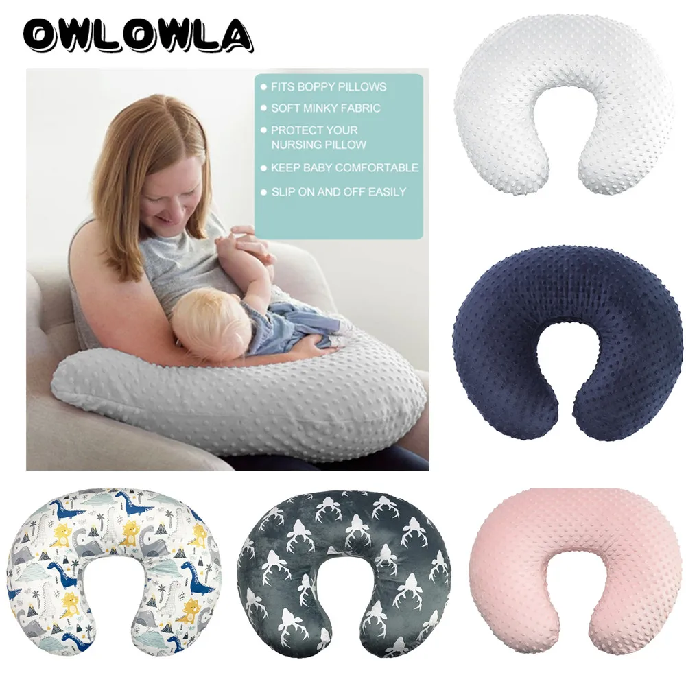 Baby Nursing Pillow Cover Minky Breastfeeding Pillow Slipcover Ultra Soft Snug F