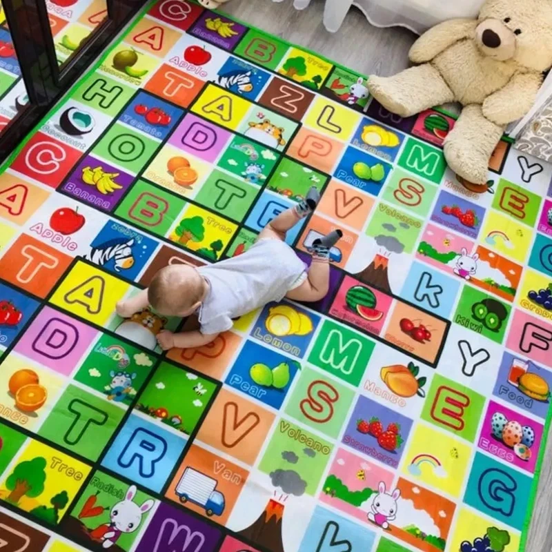 Baby Play Mat 180x120cm Doubel Sided Printed Kids Rug Educational Toys for Child