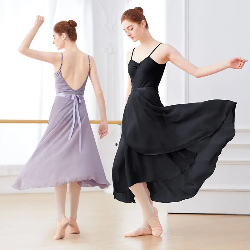 Ballet Skirts Women Long Chiffon Dance Skirt Fairy Chiffon Long Ballet Tutu Dres